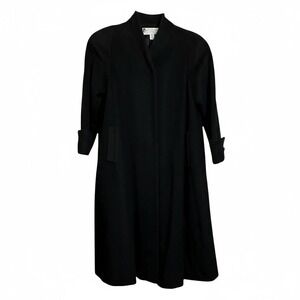 Vintage BERT‎ NEWMAN Petite Black Collared Long Sleeve Wool Blend Coat  10